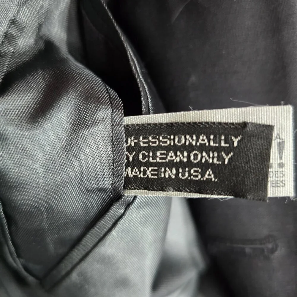 Vintage Givenchy Monsieur USA Virgin Wool Stone Black Blazer Suit Sport Coat